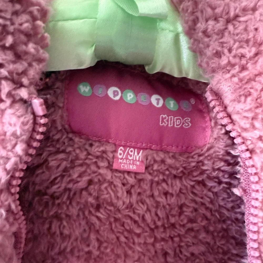Wippette Pink Fuzzy Kids Bunting‎ 6-12 months